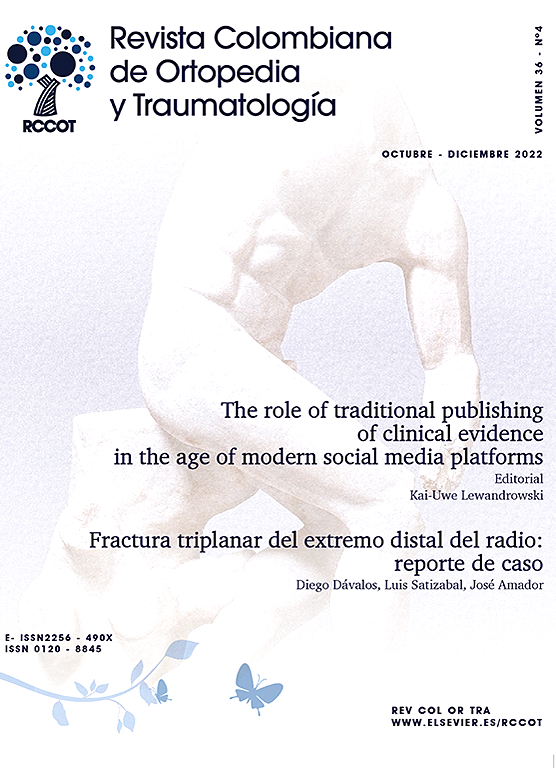 Go to journal home page - Revista Colombiana de Ortopedia y Traumatología